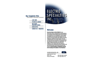electro-specialties.com screenshot