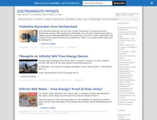 electrogravityphysics.com screenshot