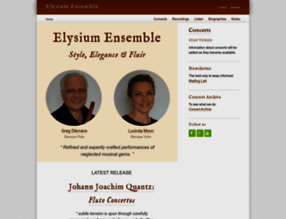 elysiumensemble.com screenshot