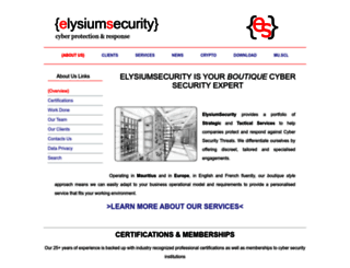 elysiumsecurity.com screenshot