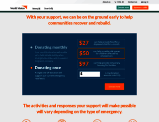 emergencies.worldvision.com.au screenshot