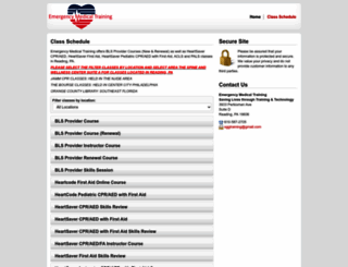 emergencymedicaltraining.enrollware.com screenshot