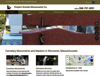 empiregranitemonuments.com screenshot