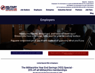 employers.militaryhire.com screenshot