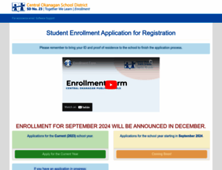 enrollment.sd23.bc.ca screenshot