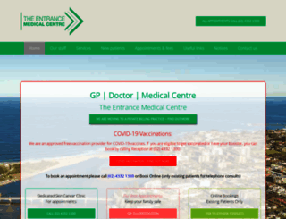 entrancemedicalcentre.com.au screenshot