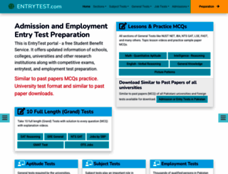entrytest.com screenshot