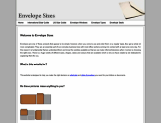 envelopesizes.info screenshot