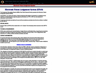 uspto patent assignment epas