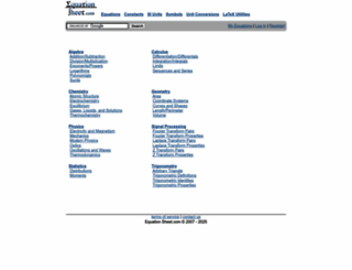 equationsheet.com screenshot