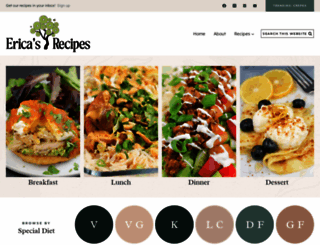 ericasrecipes.com screenshot