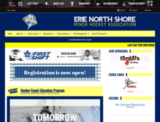 erienorthshorehockey.com screenshot