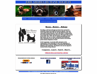 erieshoreshumanesociety.com screenshot