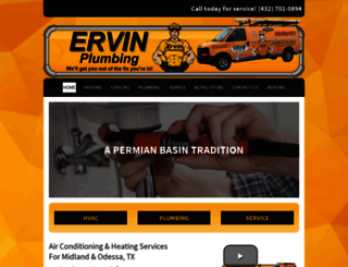 ervinplumbing.com screenshot