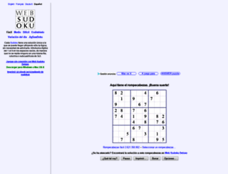 es.websudoku.com screenshot