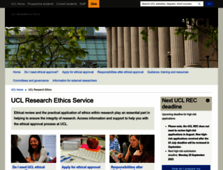 ethics.grad.ucl.ac.uk screenshot
