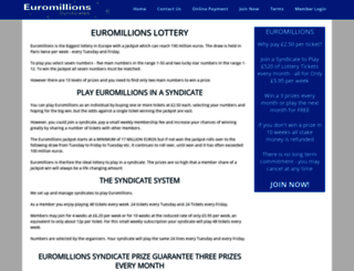 euromillionslotterysyndicates.com screenshot