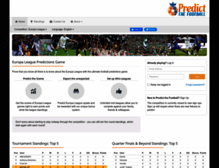 europaleague.predictthefootball.com screenshot