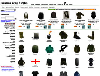 europeanarmysurplus.co.uk screenshot