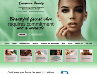 europeanbeautytoronto.com screenshot