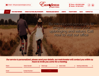 europeansingles.com.au screenshot