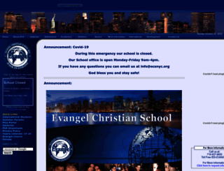 evangelchristianschool.org screenshot