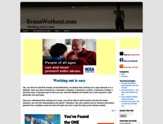 evansworkout.com screenshot