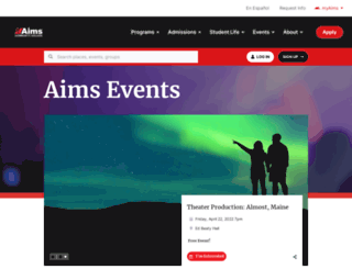 events.aims.edu screenshot