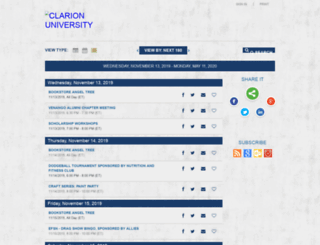 events.clarion.edu screenshot