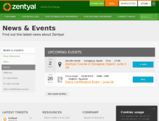events.zentyal.com screenshot