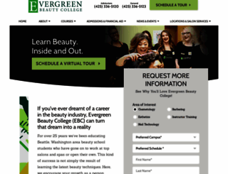 evergreenbeauty.edu screenshot