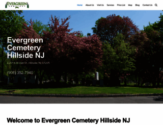 evergreencemetery.net screenshot