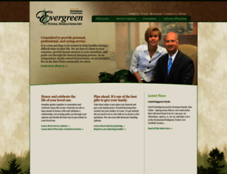 evergreenfuneralhome.com screenshot