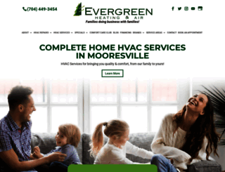 evergreenhvacnc.com screenshot