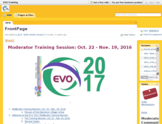 evo-training.pbworks.com screenshot
