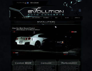 evolutionautoconcepts.com screenshot