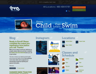 evoswimschool.com screenshot