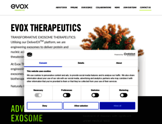 evoxtherapeutics.com screenshot