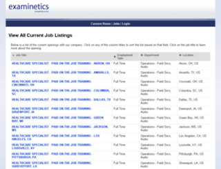 examinetics.hirecentric.com screenshot