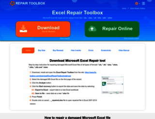 excel.repairtoolbox.com screenshot