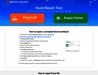 excelrepairtoolbox.com screenshot