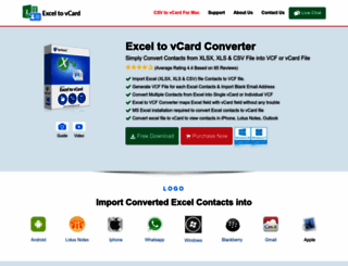 exceltovcard.com screenshot