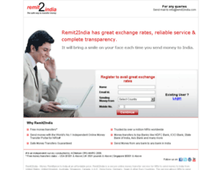 exchangerates.remit2india.com screenshot