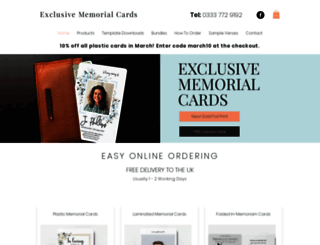 exclusivememorialcards.co.uk screenshot