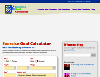 exercisegoalcalculator.com screenshot