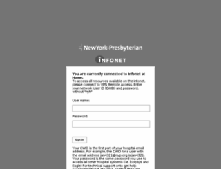 Access exfonet.nyp.org. Infonet