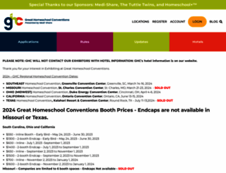 exhibitors.greathomeschoolconventions.com screenshot