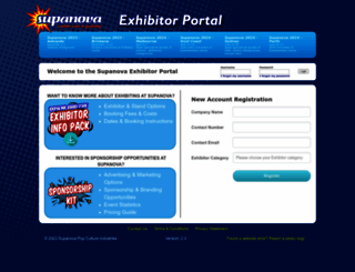 exhibitors.supanova.com.au screenshot