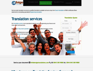 exigotranslations.com screenshot
