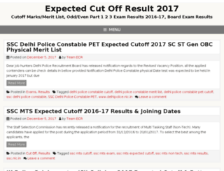 expectedcutoffresult.co.in screenshot